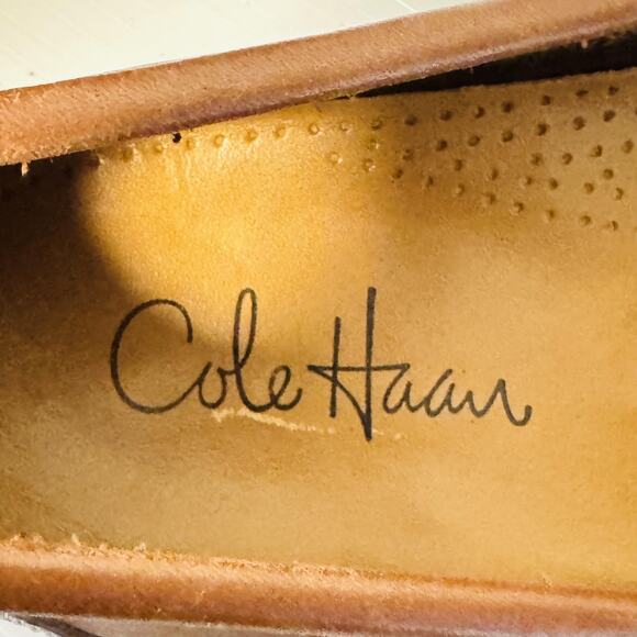 Cole Haan Shoes Mens 11.5 Brown Leather Tassel Kiltie Loafers Moc Slip On Dress - Picture 11 of 13